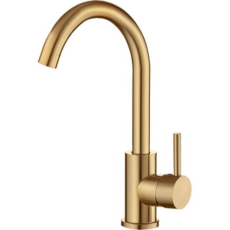 Grifo de lavabo oro mate monomando giratorio Arkansas de Valaz (1/2)