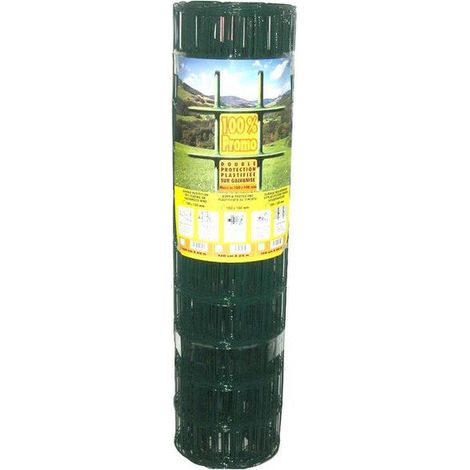 SANS MARQUE Grillage rouleau soudé vert, H.1.5 x l.20 m, maille 100X100