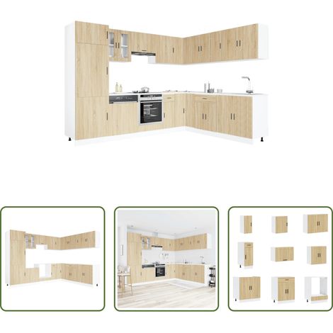 vidaXL Küchenregal - 14-tlg. Küchenschrank-Set Porto Sonoma-Eiche Holzwerkstoff (1/5)