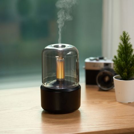 Diffuseur d'arômes d'ambiance Candlelight, atomisation ultrasonique silencieuse, idéal pour une utilisation à domicile dans les chambres et les salons, favorise le sommeil et la relaxation.