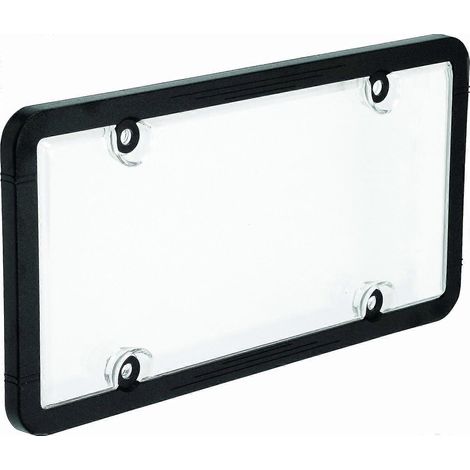 Cadre de plaque d'immatriculation universel Automotive 22-1-45601-8 avec couvercle transparent, noir, 30,5 x 15,2 cm (1/4)