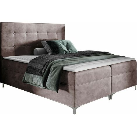 Lit boxspring Porta, Fresh 9, Continental, Double, 180x200, Tissu, Disponible, 185x208x112cm (1/5)