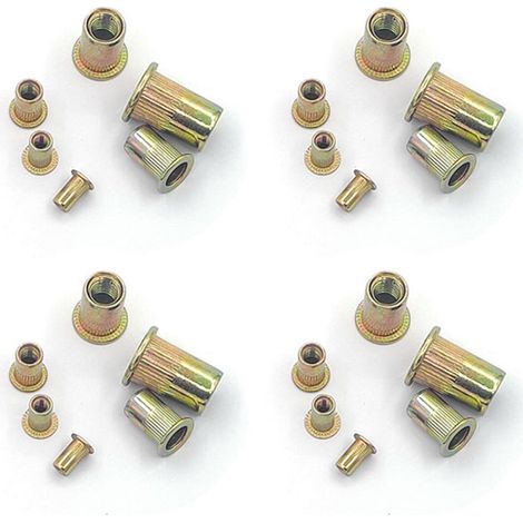 300-teiliges Set mit metrischen und imperialen Nietmuttern, farbverzinkt, aus Kohlenstoffstahl, Größen M3–M8 (1/5)