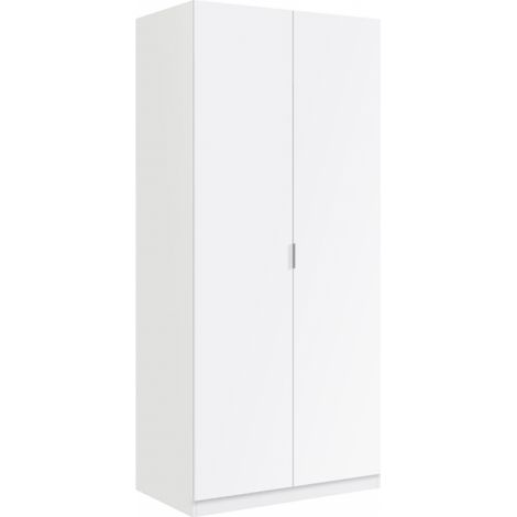 Kleiderschrank 2 Türen 2 Schubladen Cm. 81 x 52 x 180 h Weiß