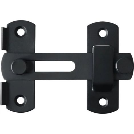 Verrou de Porte Coulissante Serrure de Porte Loquet à Bascule Boulon de Verrouillage de Boucle avec Vis pour Porte, Fenêtre, Placard et Jardin, Finition Noir Mat en Acier Inoxydable (1/5)