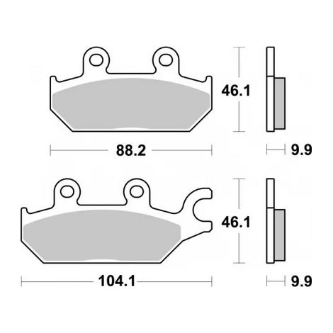 PASTILLAS DE FRENO SBS KH642 SINTER DORADO PARA TODO TERRENO CAN-AM COMMANDER 800/100 '18-'20, YAMAHA YXC/YXM VIKING WOLVERINE, YXE 850 WOLVERINE '18-'20 DELANTERA IZQUIERDA (1/2)