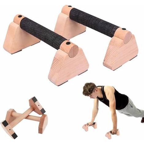 Parallettes En Bois - Hauteur 20 Cm - Charge Maximale 200 Kg - Pour Handstand Push Up L Sit Dip - Équipement Portable Pour Salle De Sport À Domicile (1/3)