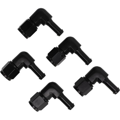 5 Pièces Raccord Femelle 90° 6AN vers Embout Barbelé 5/16in pour Ligne de Carburant Eau Air - Adaptateur Pompe Filtre (1/5)
