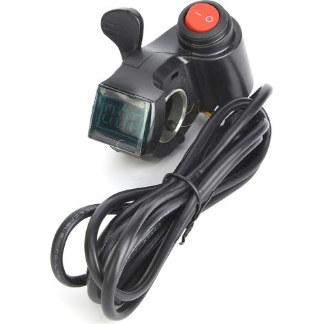 Manette d'accélérateur à pouce pour vélo électrique, affichage LCD numérique de la tension de la batterie, interrupteur d'alimentation pour véhicule électrique. (1/5)