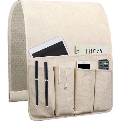 Sac de rangement antidérapant pour accoudoir de canapé avec 5 poches, sac de rangement antidérapant pour télécommande de canapé (1/5)