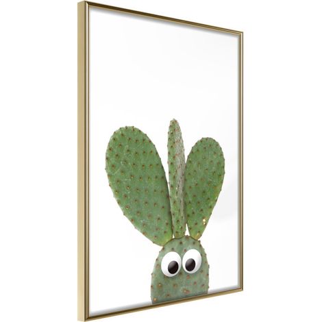 Affiche Murale Encadrée "Funny Cactus III" 40 x 60 cm Or (1/2)