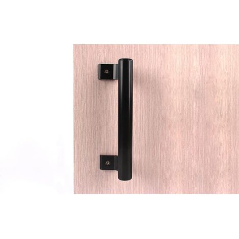 8 pouces en alliage d'aluminium poignée de porte coulissante balcon poignée de porte en verre armoire de salle de bain poignée de porte de grange poignée en métal moderne (black) (1/5)