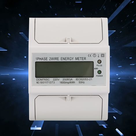 Einphasiger 4-poliger LCD-Energiezähler DDM76SC 20-80A für DIN-Schiene – Wattmeter zur Messung des Stromverbrauchs (1/5)
