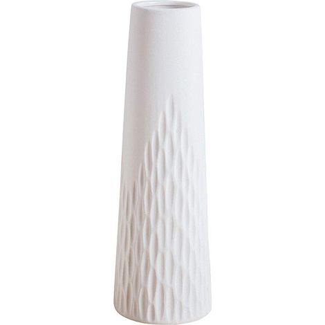 Vases minimalistes en céramique Blanche de 25,4 cm pour décoration de Maison, Bureau, Vase Unique Finition mouchetée (1/5)