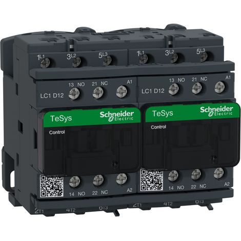 TeSys LC2D - contacteur inverseur - 3P - AC-3 440V - 12A - bobine 110Vca - LC2D12F7 (1/2)