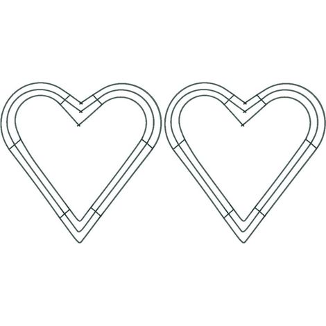 2pièces Cadre Fer pour Couronne DIY Anneau Forme De Cœur avec Cadre Perforé pour Décoration De Guirlande (1/5)