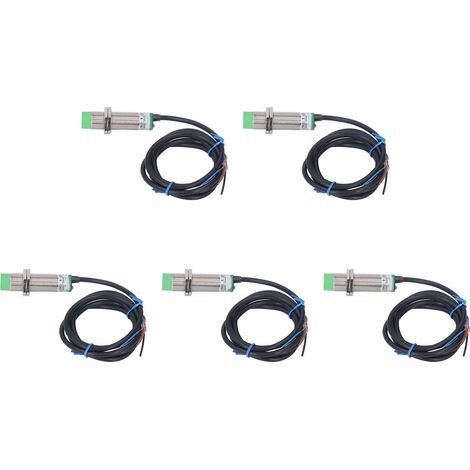 Lot de 5 capteurs de proximité inductifs PNP normalement ouverts avec protection contre les courts-circuits, interrupteur de proximité M18, 6-36 V CC (1/5)