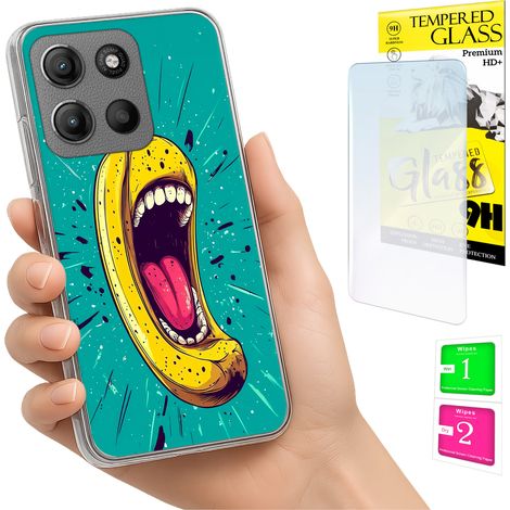 Funda para Motorola Moto G15 Photo, parte trasera tipo banana + cristal (1/5)