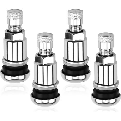 4 Pièces de Valve Pneu Voiture pour Jantes en Aluminium Universelles, Valves Argentées, Valve Moto de Pneus en Métal Valves pour Pneus de Voiture, Robustes et Durables (1/5)