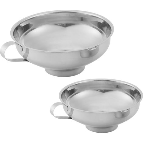 Imbuti per conserve, set da 2 pezzi, in acciaio inox, imbuti da cucina, adatti a diverse tipologie di lattine. (1/2)