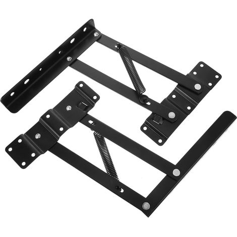 Cadre de Levage pour Table Basse, Paire de Charnières Relevables Noir en Fer, Verrouillage Sensoriel et Fonctionnement Fluide, Usage pour Projet Domestique (1/5)