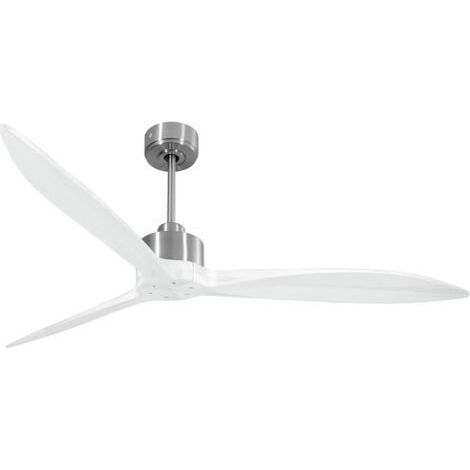 Modulo Latino Slim - Super destratificateur et ventilateur DC 166 cm chrome  pales bois blanc idéal 30 à 60 m² (1/5)