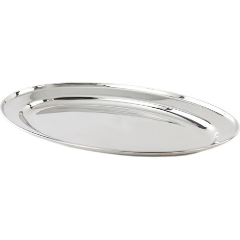 Vanora Home ovales Serviertablett aus Edelstahl, 40 cm (1/3)