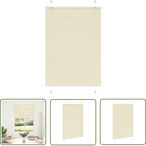 vidaXL Plissee Creme 90x100 cm Stoffbreite 89,4 cm Polyester (1/5)