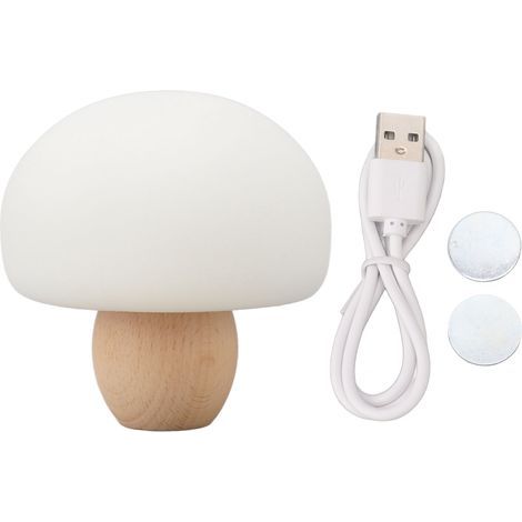 Silicone mushroom lamp, rechargeable night light with adjustable brightness, for breastfeeding, bedroom, gifts (1/4)