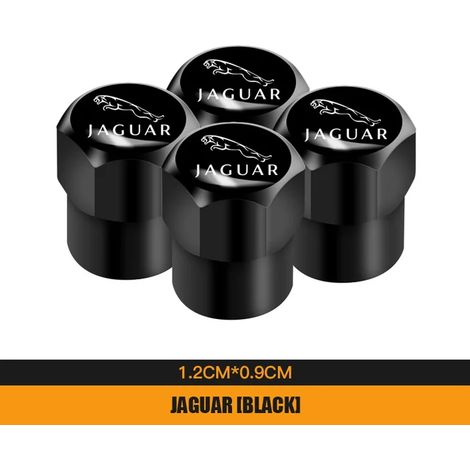 (B Noir) Lot de 4 bouchons de valve de pneu en métal 3D pour voitures XEL F-TYPE I-PACE XF XFL F-PACE E-PACE. Étui de valve étanche à l'eau et à la poussière. (1/5)