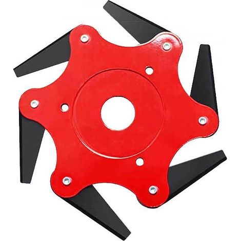 Tête de débroussailleuse universelle avec 6 lames résistantes aux pierres et lame renforcée, accessoire adapté à tous les débroussailleurs pour un débroussaillage complet