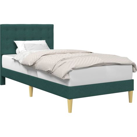 Bed Frame with Headboard Dark Green 80 x 200 cm Fabric vidaXL (1/5)