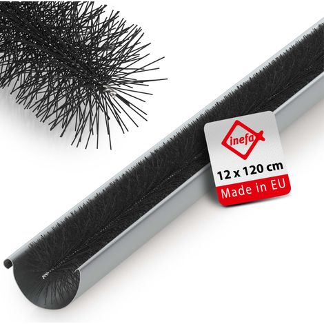 INEFA Dachrinnenbürste Dachrinnen Laubschutz, PVC Schwarz Bürstenraupen Dachrinne, Dachrinnenschutz, Dachrinnenzubehör - 1 Stück