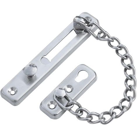 Silver Chain Sliding Security Lock - Door Stopper - Door Lock - Interior Sliding Door - Exterior Gate Lock - Door Latch (1/5)