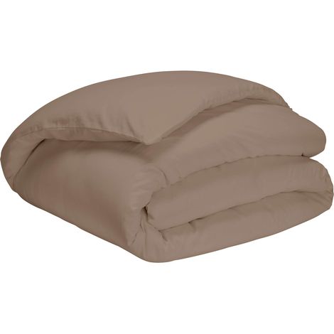 Housse de couette taupe 100% coton biologique 260x240 cm (1/2)
