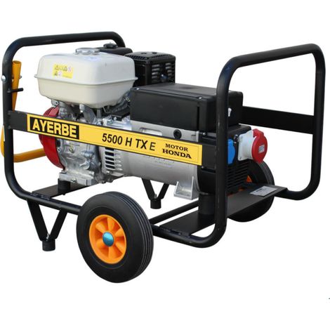 AYERBE - 5420100 - Grupo Electrógeno 5500 H TXE Trifásico con Arranque Eléctrico Motor HONDA GX-270 (1/4)