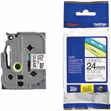 Schriftbandkassette P-touch TZe-151 24 mm x 8 m (B x L) transparent schwarz (1/5)