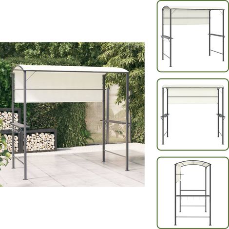 The Living Store Belvédère avec toit 220x110x200 cm Crème - Abri soleil (1/5)