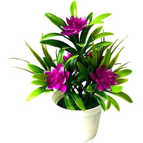 Lotus artificiel en bonsaï pour décoration de mariage, jardin ou maisonrouge violacé (1/5)