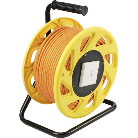 Renkforce RJ45 réseau informatique Enrouleur de câble CAT 7a S/FTP 50.00 m orange rond A582222 (1/8)