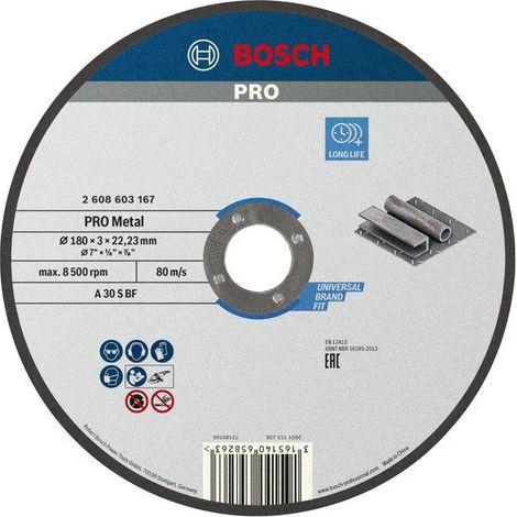 Bosch Standard A 30 S BF Disco di taglio 180 mm Argento