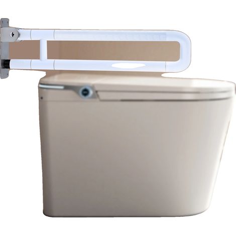 Barre d'appui de sécurité pour salle de bain, construction en acier inoxydable, capacité de charge de 500 lbs, design pliable gain de place (1/5)