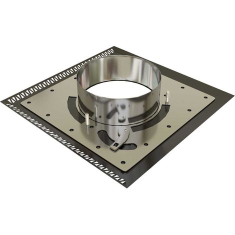 Plaque de finition renforcée noire  - Pour tubage flexible  150 mm