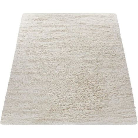 Paco Home Tapis Poils Longs Salon Shaggy Fausse Fourrure Fourrure Moelleux Ivoire Ivoire 80x150 cm (1/5)