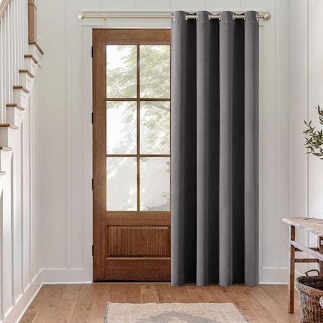 Rideau Occultant Thermique Salon Oeillets Lot de 1 140x280cm Gris (1/5)
