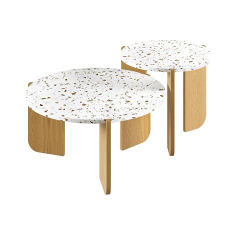 Table basse modulaire moderne, lot de 2, table d’appoint salon (1/5)