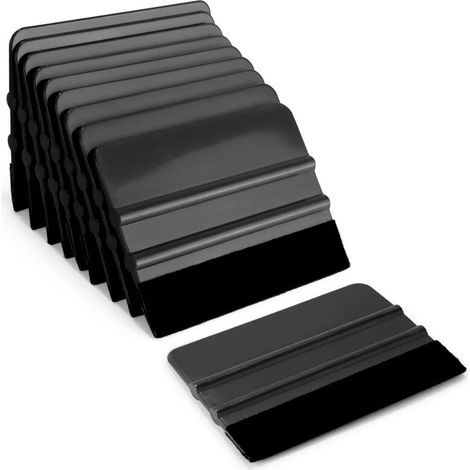 10Pcs Felt Edge Squeegee for Car, Furniture Film, Window Film, Tint Film, Adhesive Film, Film Application Tool Kit 4 Inch (Black)