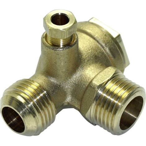 Clapet anti-retour 9048052 pour compresseur – 1/2" A cône – Laiton – Montage sur tuyau de pression – Ressort intégré –