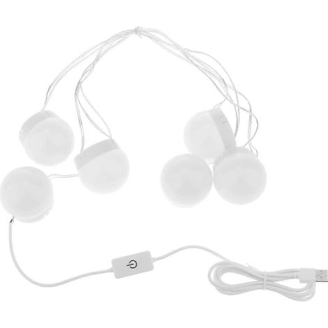 Schminktischleuchten, dimmbare LED-Lampen für Schminktische und Badezimmerspiegel-6 Bulbs White light (1/5)