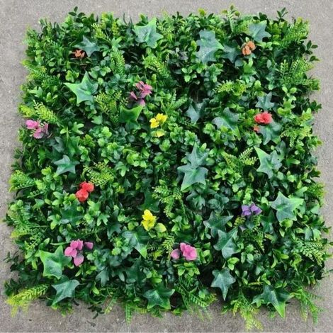 Mur Vegetal Artificiel 50X50CM Plante Verte Artificielle Clôtures décoratives Mur Vegetal Exterieur Artificielle Clôture Feuillage Balcon Protection pour Interieur Jardin Décor (1/4)